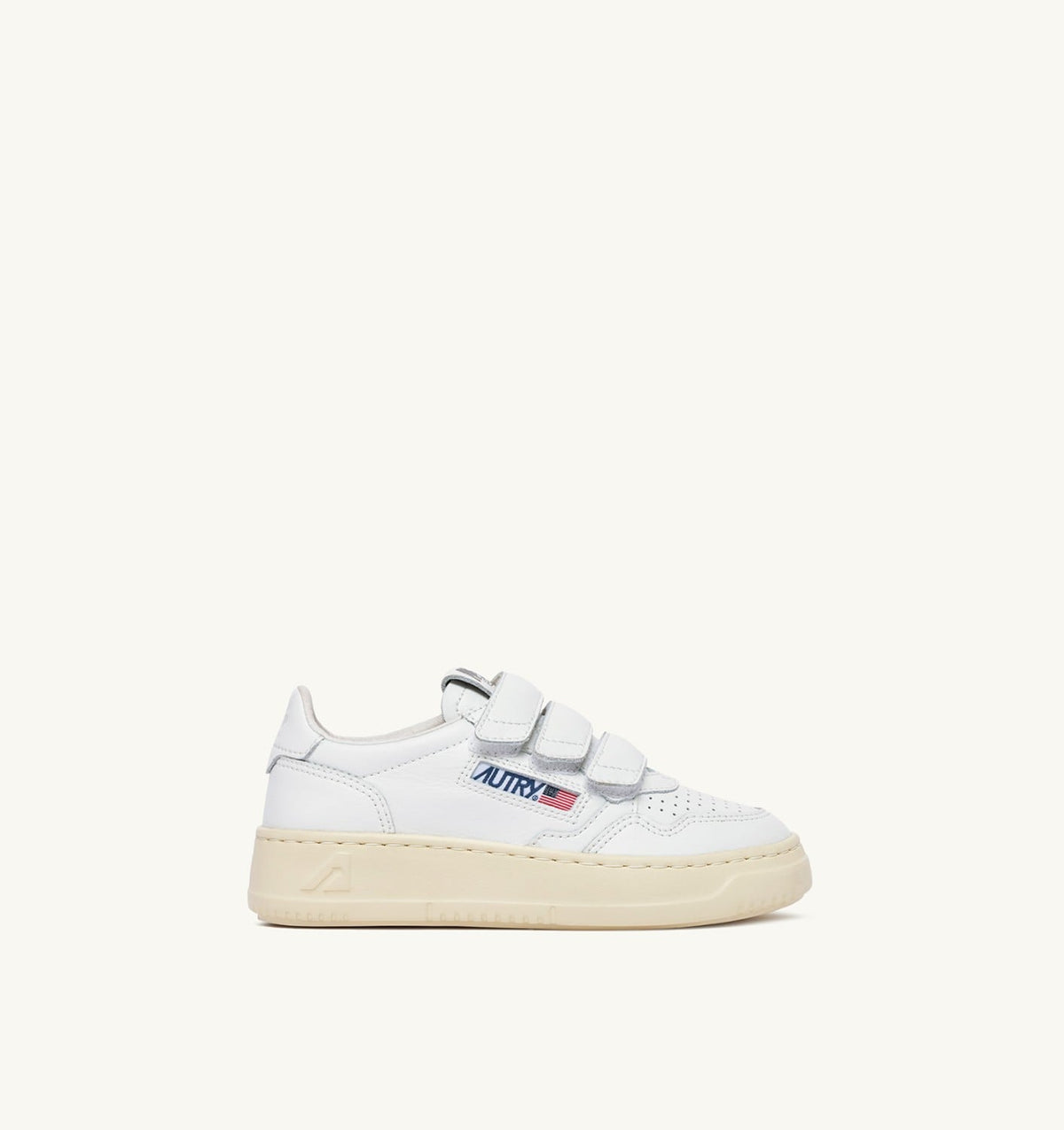 MEDALIST KIDSTRIPES LOW SNEAKERS IN WHITE LEATHER - AUTRY Value