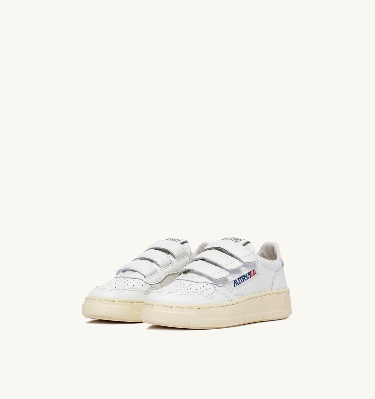 MEDALIST KIDSTRIPES LOW SNEAKERS IN WHITE LEATHER - AUTRY Value