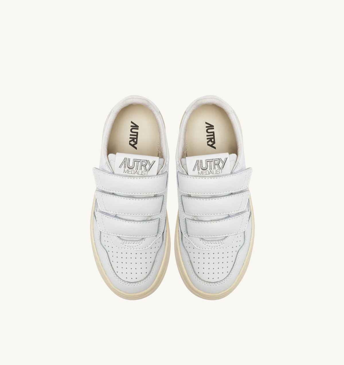MEDALIST KIDSTRIPES LOW SNEAKERS IN WHITE LEATHER - AUTRY Value