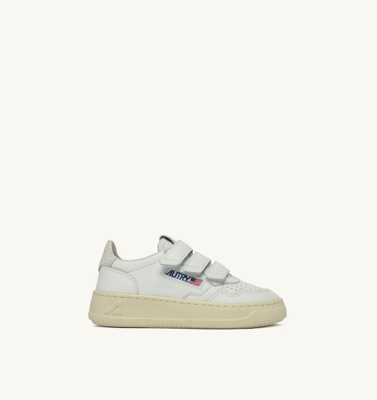 MEDALIST LOW KIDSTRIPES SNEAKERS IN LEATHER COLOR WHITE AND GLITTER - AUTRY Latest