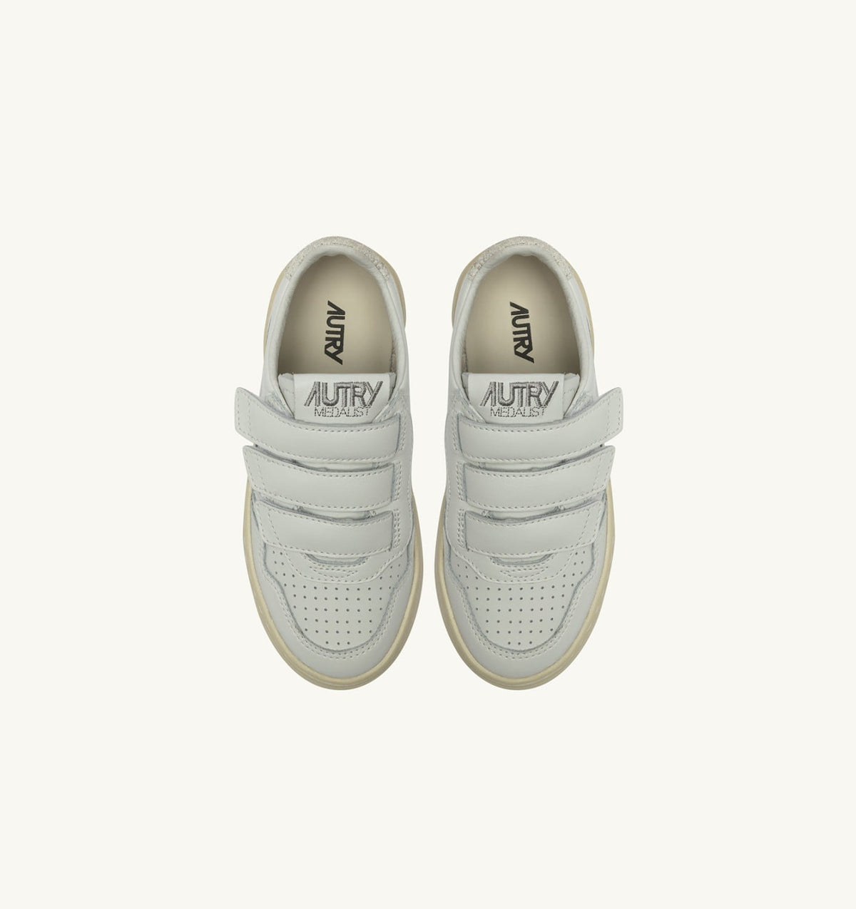 MEDALIST LOW KIDSTRIPES SNEAKERS IN LEATHER COLOR WHITE AND GLITTER - AUTRY Latest