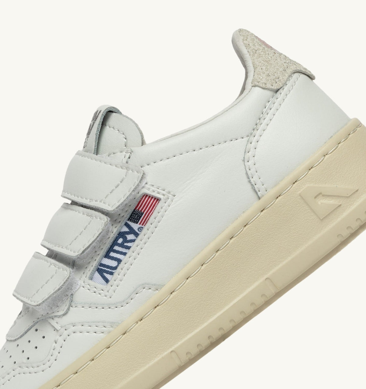 MEDALIST LOW KIDSTRIPES SNEAKERS IN LEATHER COLOR WHITE AND GLITTER - AUTRY Latest