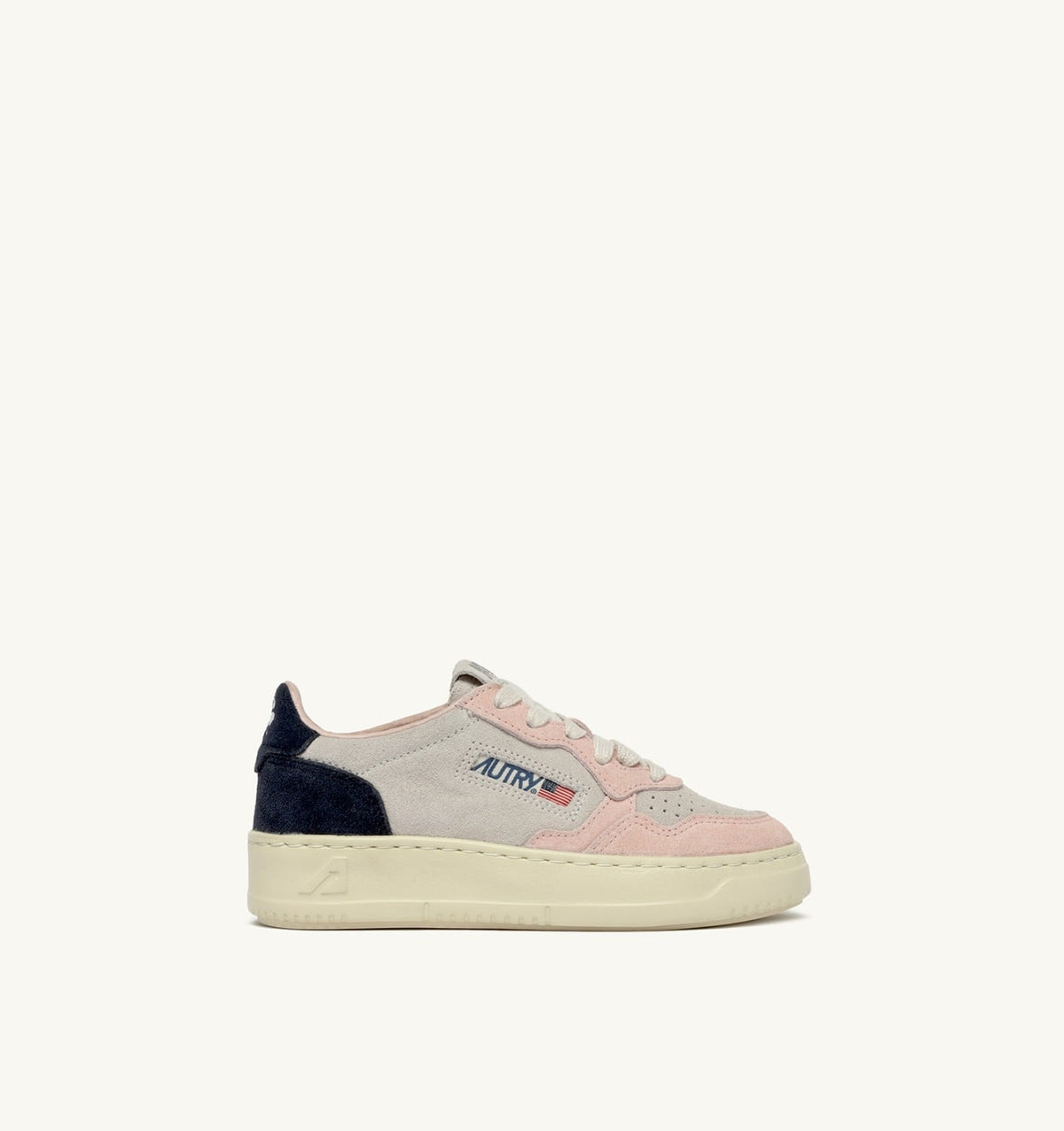 MEDALIST KIDS LOW SNEAKERS IN SUEDE COLOR ATLANTIC WHITE AND ROSEMARY - AUTRY Everyday