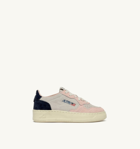 MEDALIST KIDS LOW SNEAKERS IN SUEDE COLOR ATLANTIC WHITE AND ROSEMARY - AUTRY Everyday