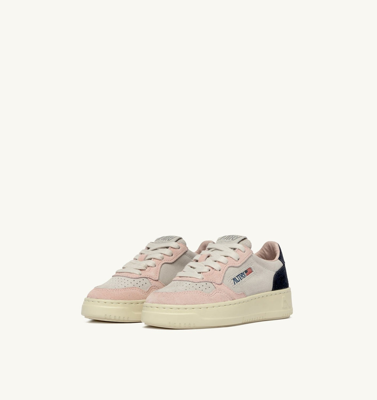 MEDALIST KIDS LOW SNEAKERS IN SUEDE COLOR ATLANTIC WHITE AND ROSEMARY - AUTRY Everyday