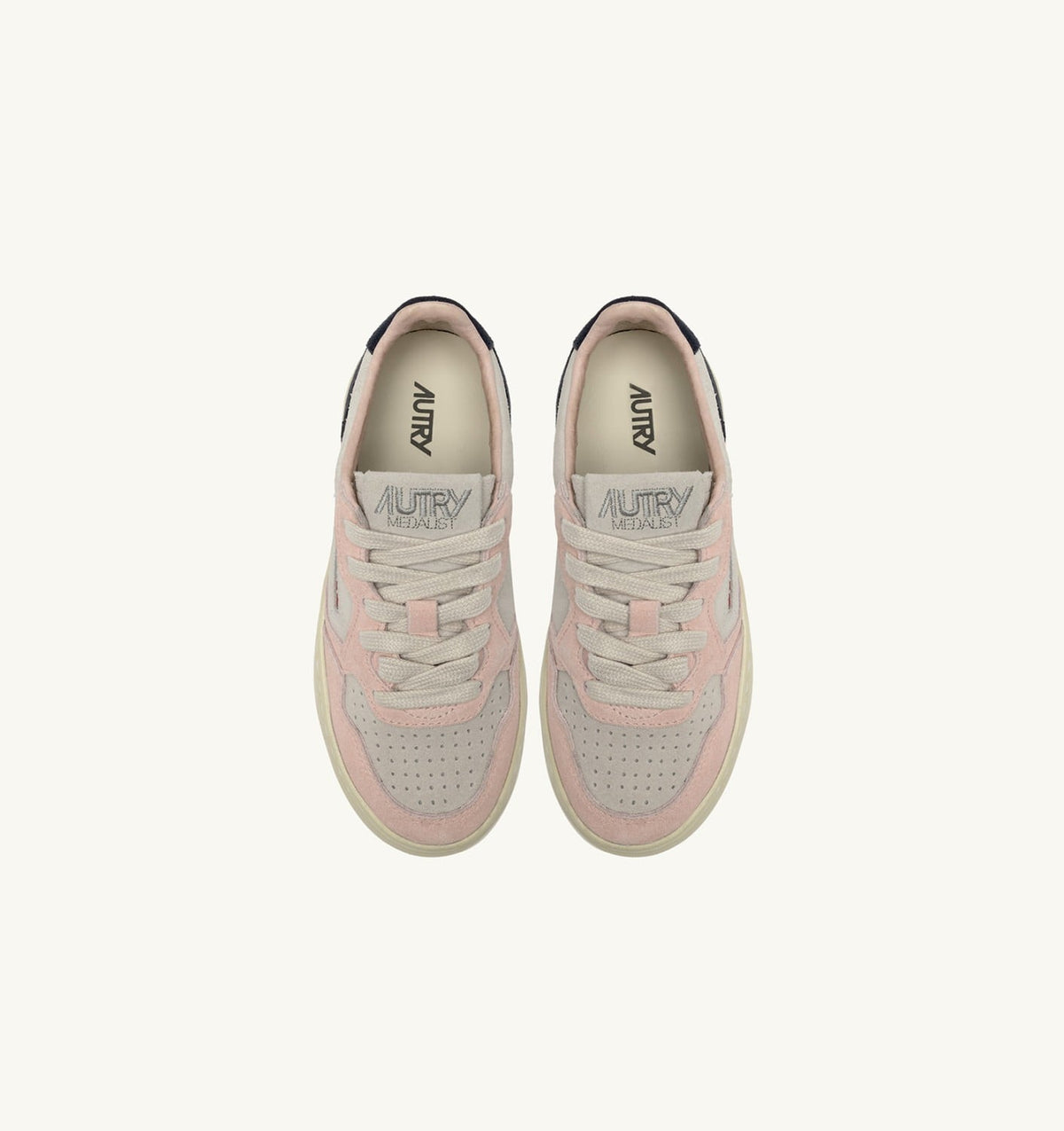 MEDALIST KIDS LOW SNEAKERS IN SUEDE COLOR ATLANTIC WHITE AND ROSEMARY - AUTRY Everyday