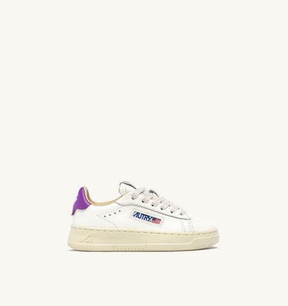 SNEAKERS DALLAS KIDS LOW IN MARSHMALLOW AND DEWBERRY LEATHER - AUTRY Value