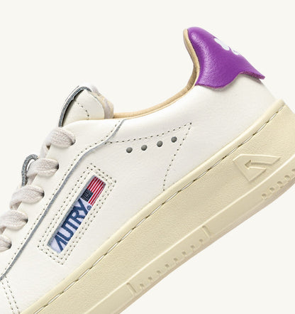 SNEAKERS DALLAS KIDS LOW IN MARSHMALLOW AND DEWBERRY LEATHER - AUTRY Value