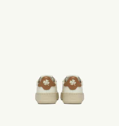 DALLAS KIDS KIDS LOW SNEAKERS IN LEATHER COLOR MARSHMALLOW AND BROWN SUGAR - AUTRY Quality