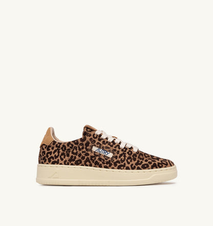 MEDALIST EASEKNIT LOW SNEAKERS IN 'LEOPARD PRINT' BROWN AND BEIGE KNIT - AUTRY Essential