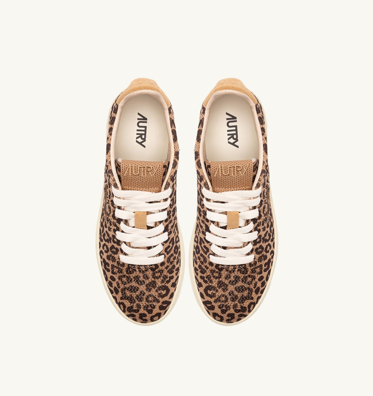 MEDALIST EASEKNIT LOW SNEAKERS IN 'LEOPARD PRINT' BROWN AND BEIGE KNIT - AUTRY Essential