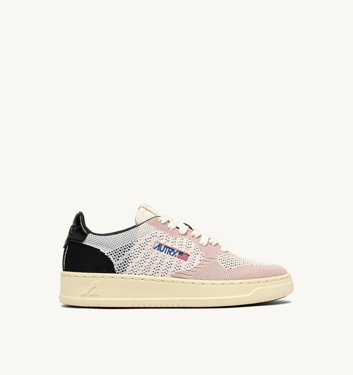 MEDALIST EASEKNIT LOW SNEAKERS IN IVORY WHITE BLACK AND POWDER KNIT - AUTRY Great Value