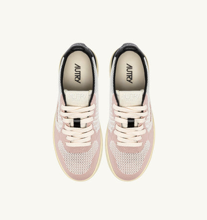 MEDALIST EASEKNIT LOW SNEAKERS IN IVORY WHITE BLACK AND POWDER KNIT - AUTRY Great Value