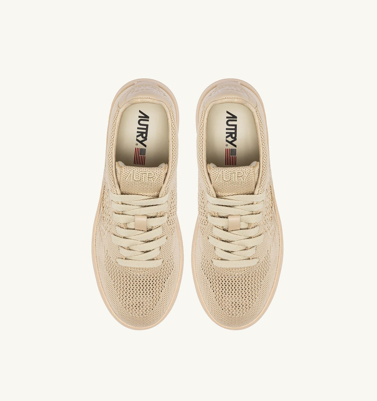 MEDALIST EASEKNIT LOW SNEAKERS IN CREME BRULEE KNIT - AUTRY Quality