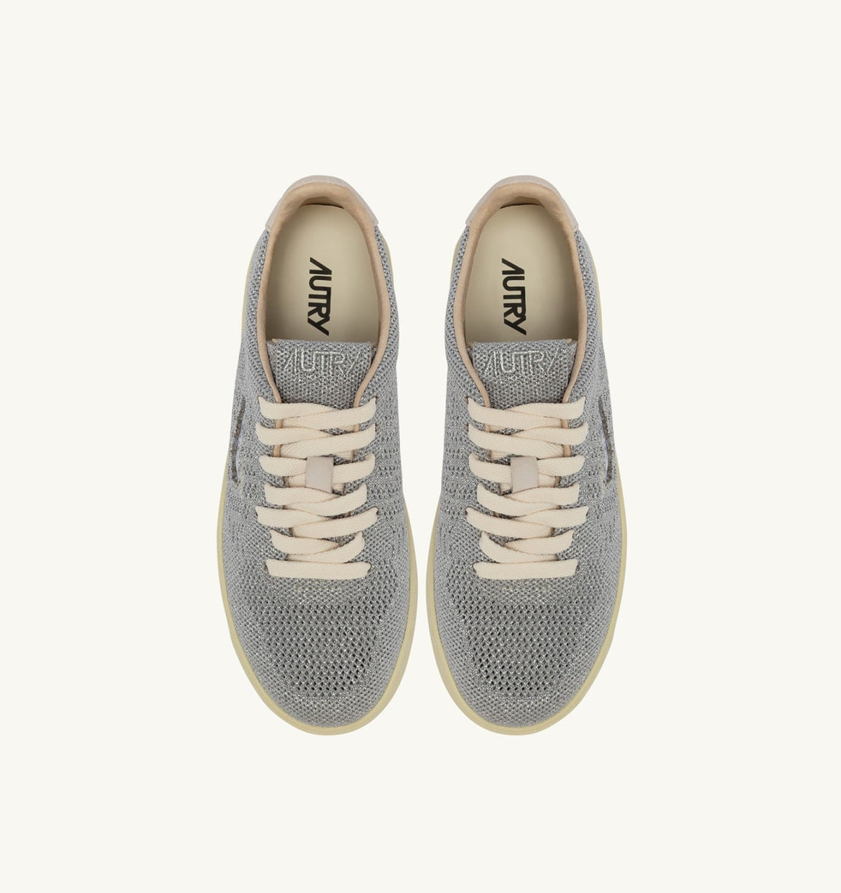 MEDALIST EASEKNIT LOW SNEAKERS IN SILVER-TONE KNIT - AUTRY Quality
