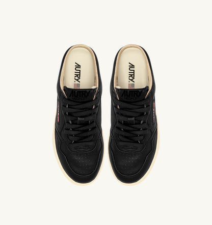 MEDALIST MULE SNEAKERS IN NAPA LEATHER COLOR BLACK - AUTRY Classic