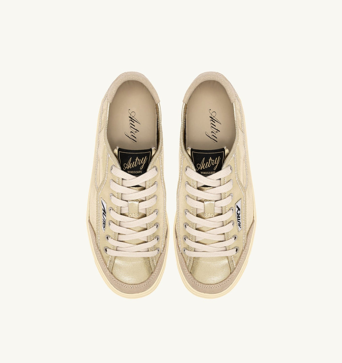 WINDSCAPE LOW SNEAKERS IN PLATINUM CANVAS - AUTRY Quality
