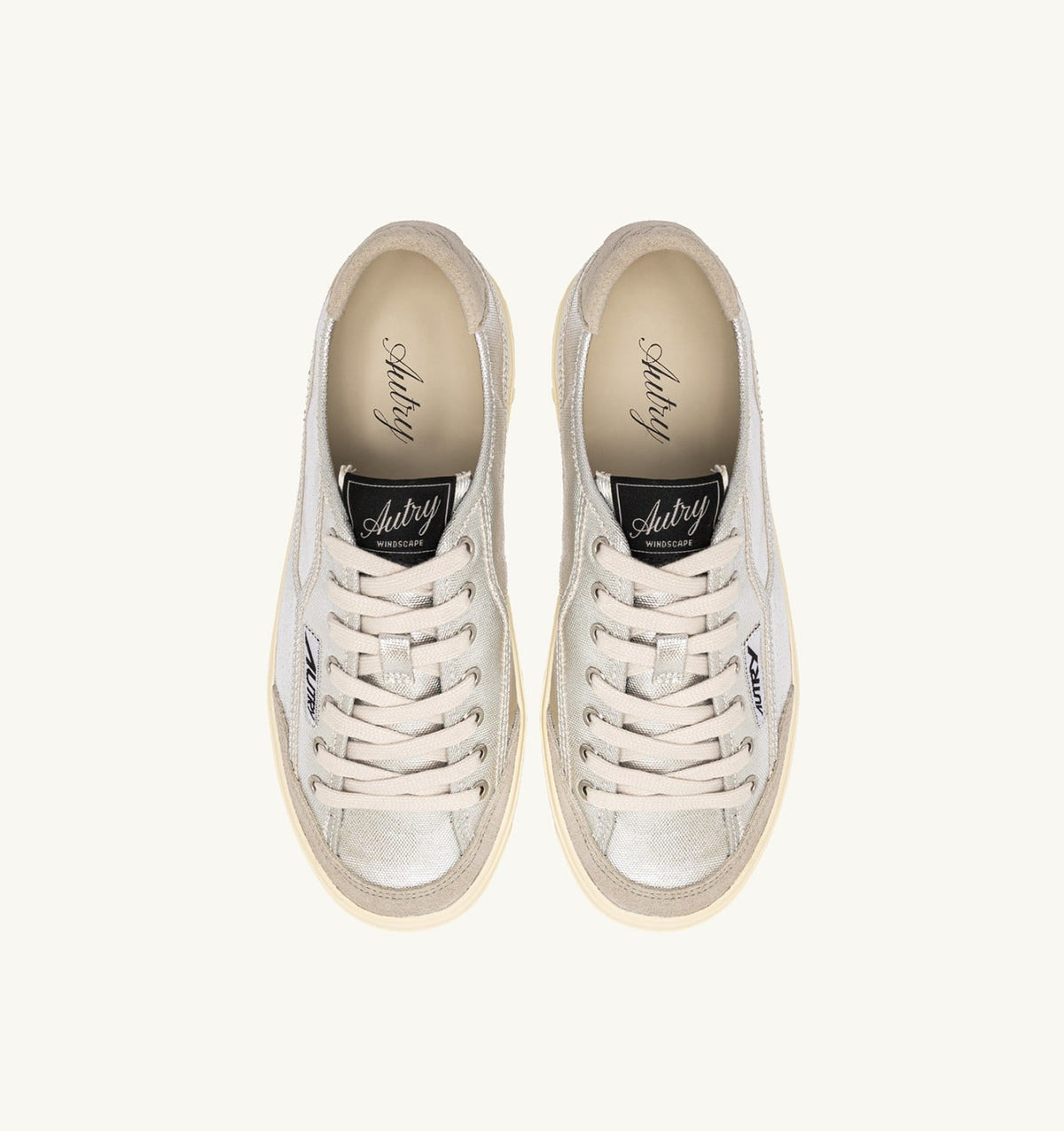 WINDSCAPE LOW SNEAKERS IN SILVER CANVAS - AUTRY Classic