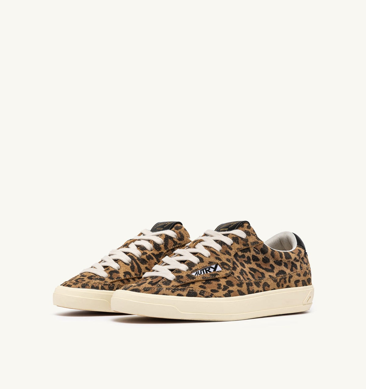 WINDSCAPE LOW SNEAKERS IN LEOPARD AND BLACK SUEDE - AUTRY Essential