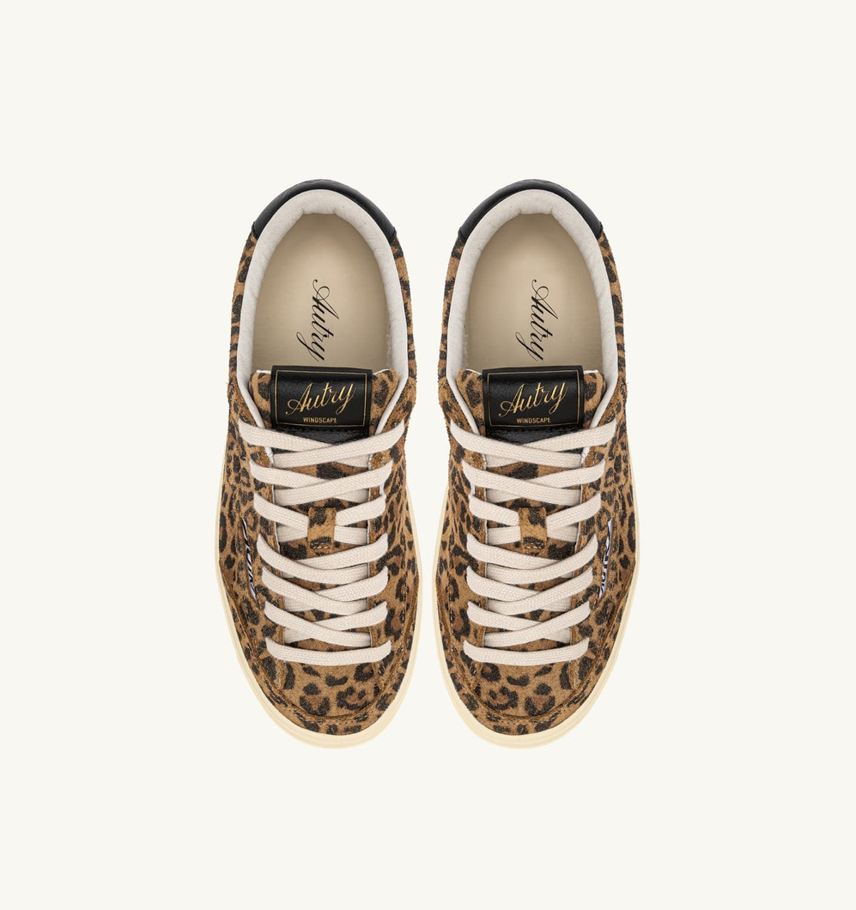 WINDSCAPE LOW SNEAKERS IN LEOPARD AND BLACK SUEDE - AUTRY Essential