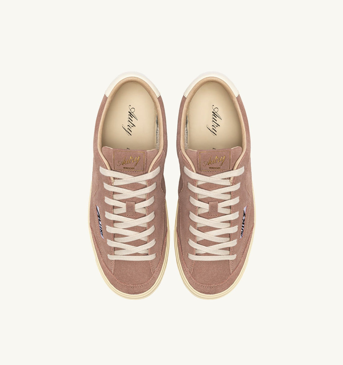 WINDSCAPE LOW SNEAKERS IN PIGEON AND MARSHMALLOW SUEDE - AUTRY Quality