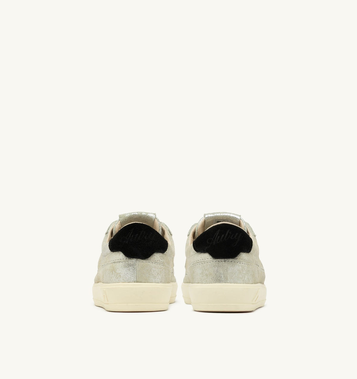 WINDSCAPE LOW SNEAKERS IN SILVER AND BLACK LAMINATED SUEDE - AUTRY Great Value