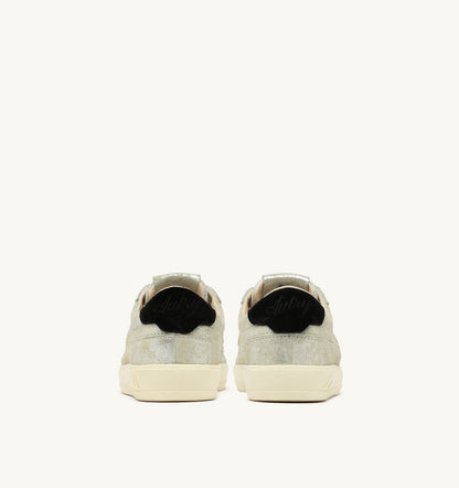 WINDSCAPE LOW SNEAKERS IN SILVER AND BLACK LAMINATED SUEDE - AUTRY Great Value