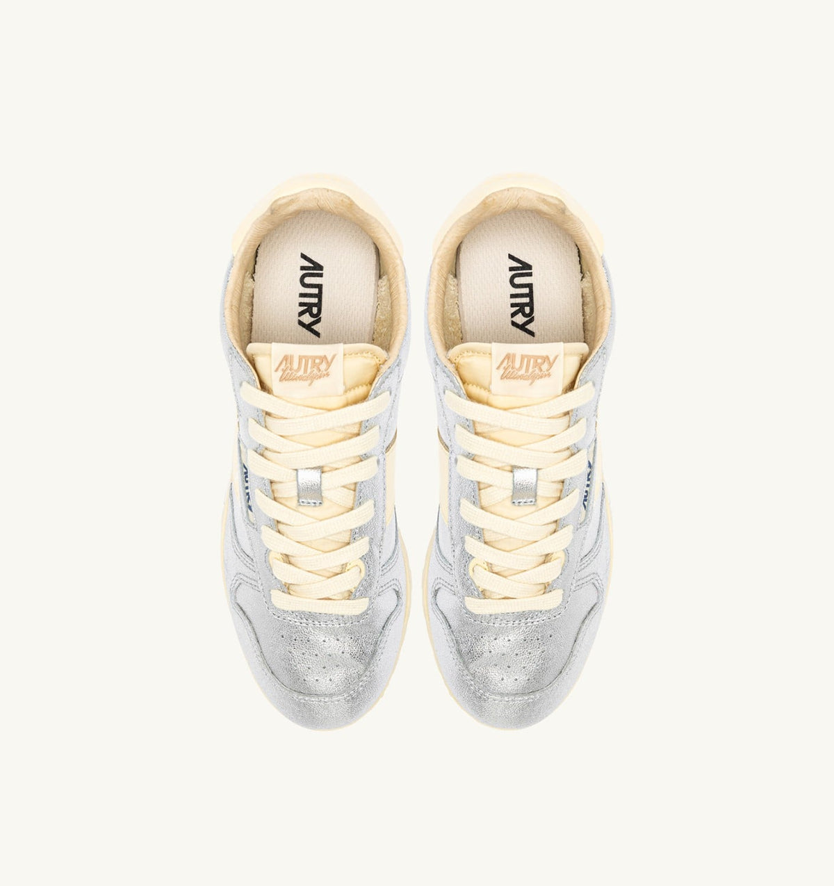 WINDSPIN SNEAKERS IN SILVER AND RUTABAGA SUEDE AND LEATHER - AUTRY Value