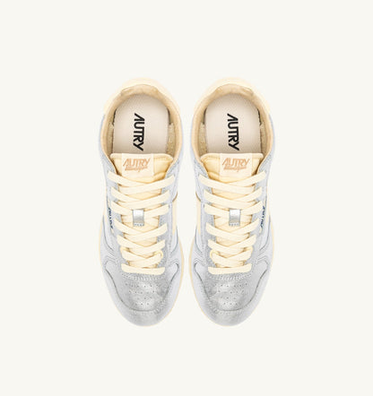 WINDSPIN SNEAKERS IN SILVER AND RUTABAGA SUEDE AND LEATHER - AUTRY Value