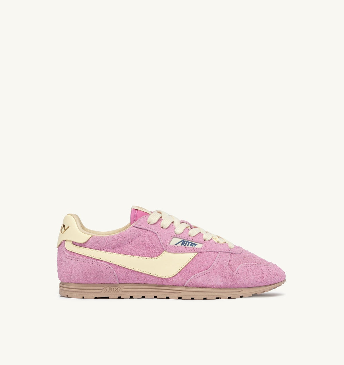 WINDSPIN SNEAKERS IN ROSE POMPADUR AND RUTABAGA SUEDE AND LEATHER - AUTRY Essential