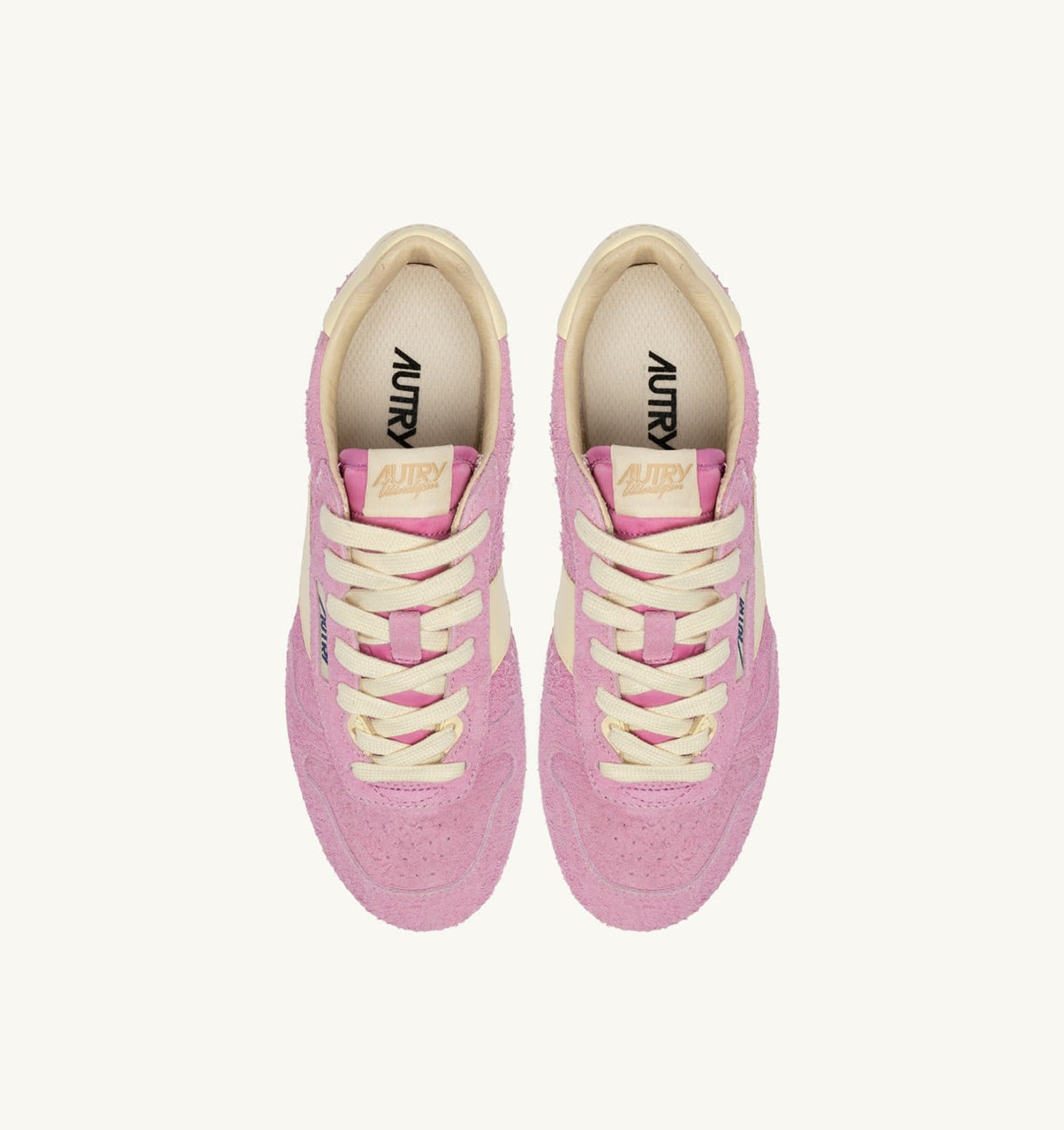 WINDSPIN SNEAKERS IN ROSE POMPADUR AND RUTABAGA SUEDE AND LEATHER - AUTRY Essential