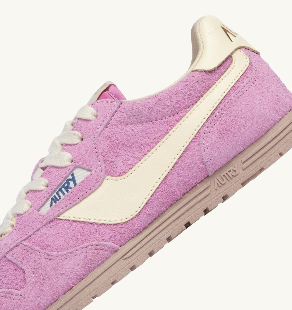 WINDSPIN SNEAKERS IN ROSE POMPADUR AND RUTABAGA SUEDE AND LEATHER - AUTRY Essential
