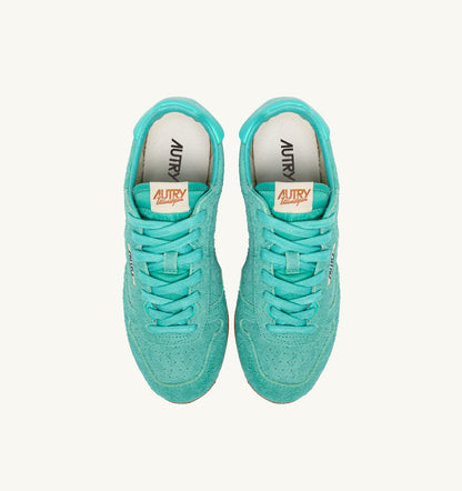 SNEAKERS WINDSPIN IN TURQUOISE SUEDE - AUTRY Quality