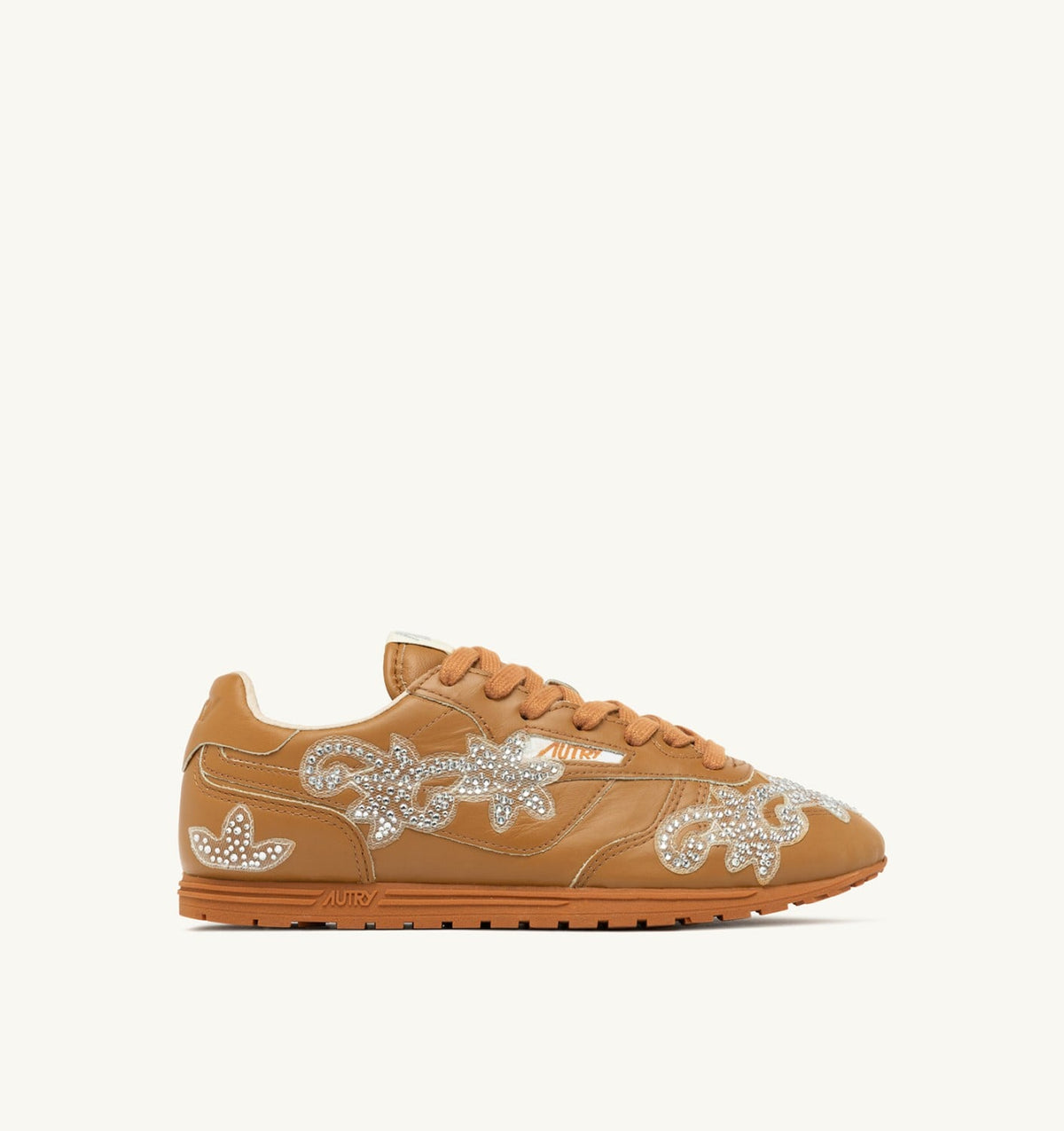 WINDSPIN SNEAKERS IN EARTH LEATHER WITH DECORATIONS - AUTRY Classic