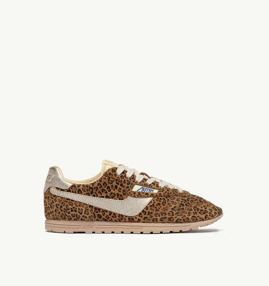 WINDSPIN SNEAKERS IN LEOPARD AND PLATINUM SUEDE AND LEATHER - AUTRY Value