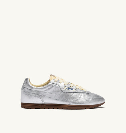 WINDSPIN SNEAKERS IN SILVER TONE LAMINATED LEATHER - AUTRY Great Value