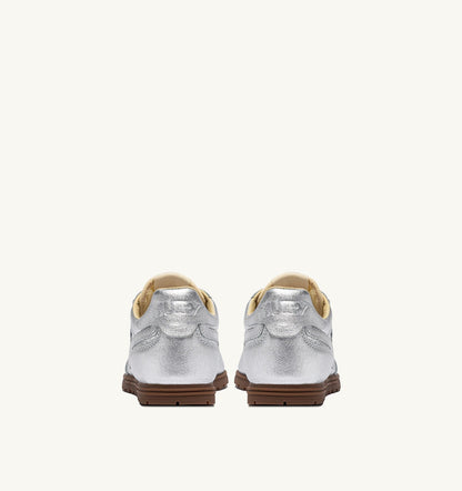 WINDSPIN SNEAKERS IN SILVER TONE LAMINATED LEATHER - AUTRY Great Value