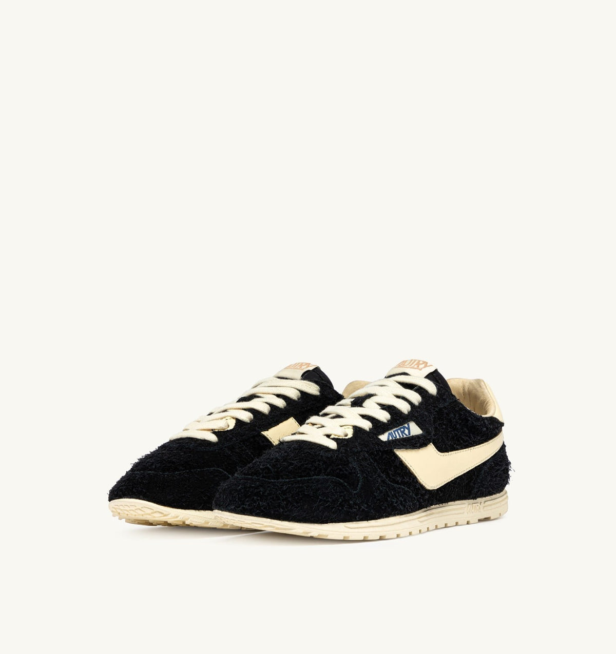 WINDSPIN SNEAKERS IN BLACK AND RUTABAGA SUEDE AND LEATHER - AUTRY Essential