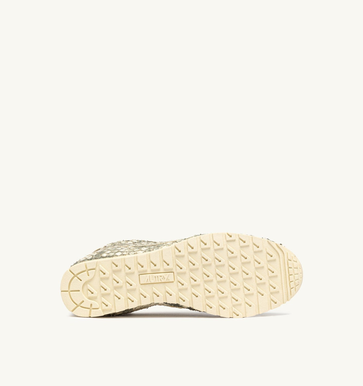 WINDSPIN SNEAKERS IN LEATHER WITH SNAKE DIAMOND PRINT COLOR ROCK AND RUTABAGA - AUTRY Quality