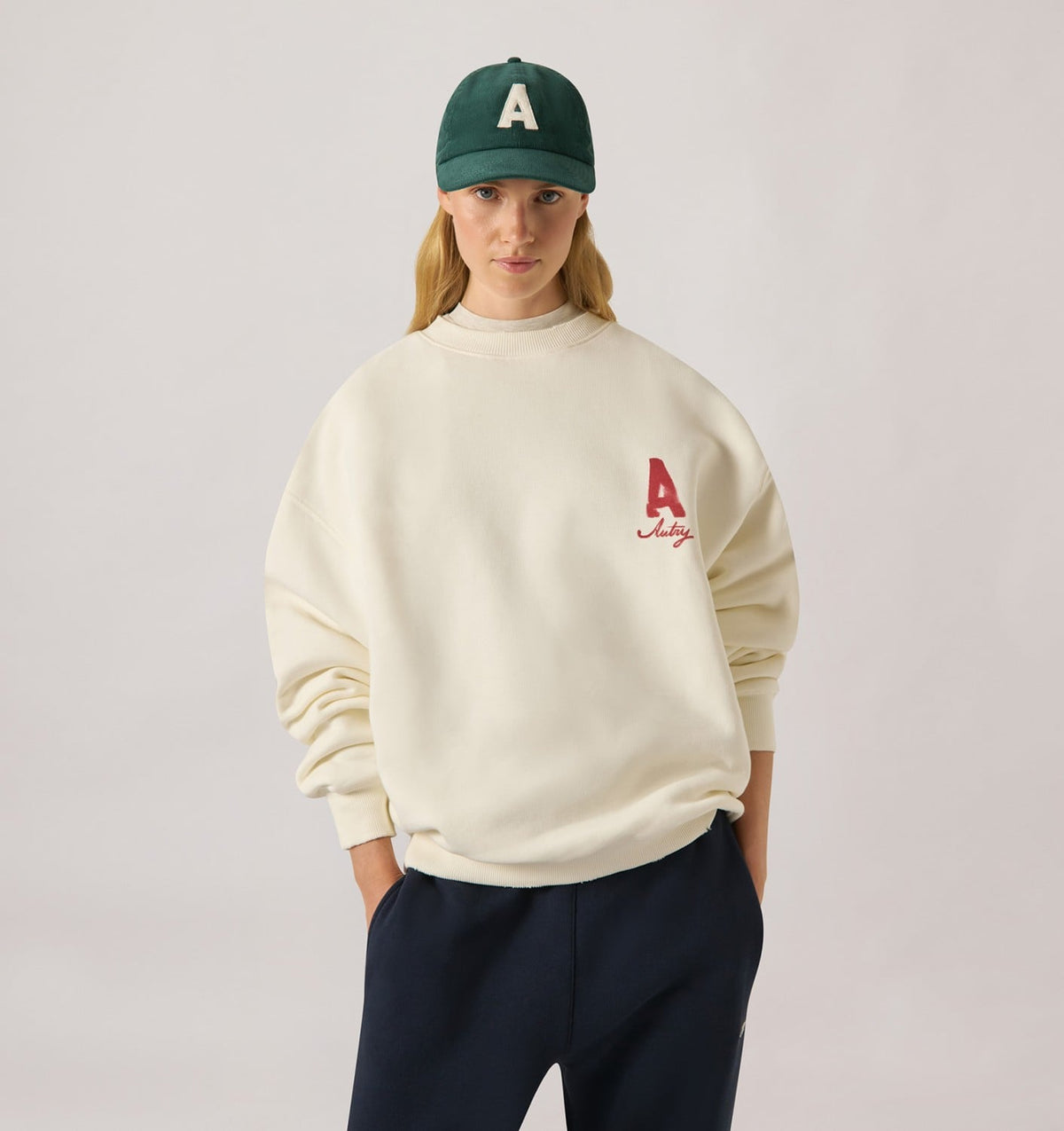 HERITAGE SWEATSHIRT WITH WASHED EFFECT UNISEX - AUTRY Essential