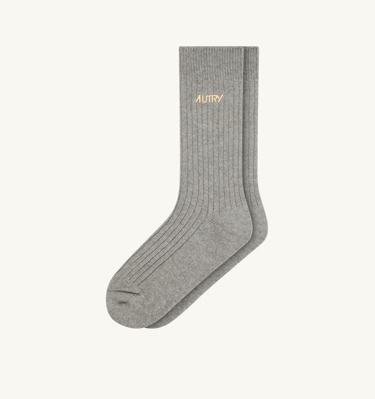 RIBBED SOCKS WITH EMBROIDERED LOGO UNISEX - AUTRY Classic