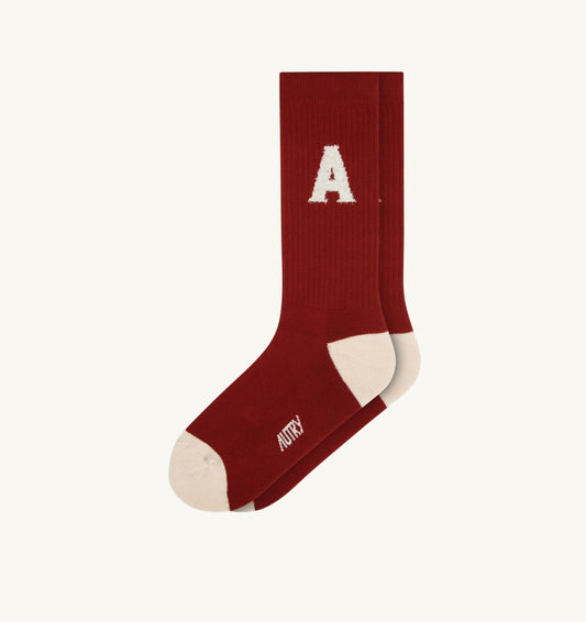 RIBBED SOCKS WITH JACQUARD LOGO UNISEX - AUTRY Great Value