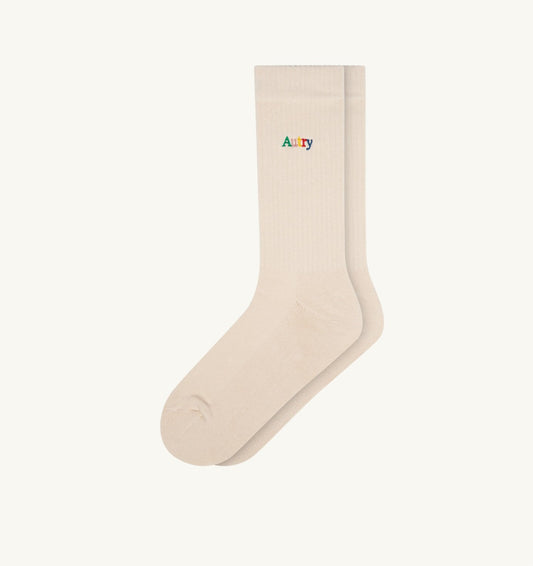RIBBED SOCKS WITH MULTICOLOR EMBROIDERED LOGO UNISEX - AUTRY Latest