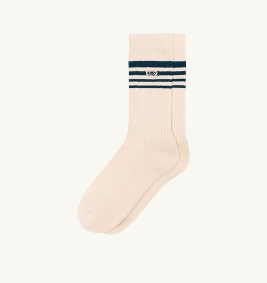 JACQUARD STRIPED SOCKS WITH LOGO UNISEX - AUTRY Latest