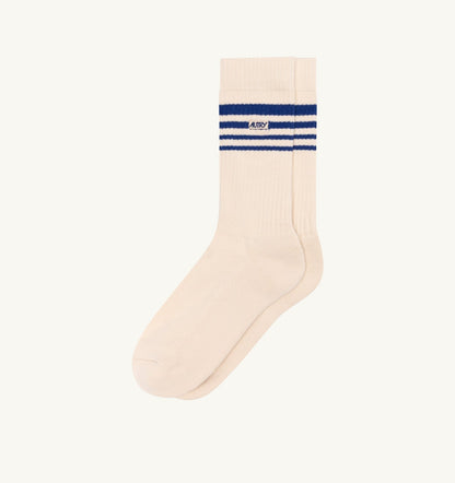 JACQUARD STRIPED SOCKS WITH LOGO UNISEX - AUTRY Quality