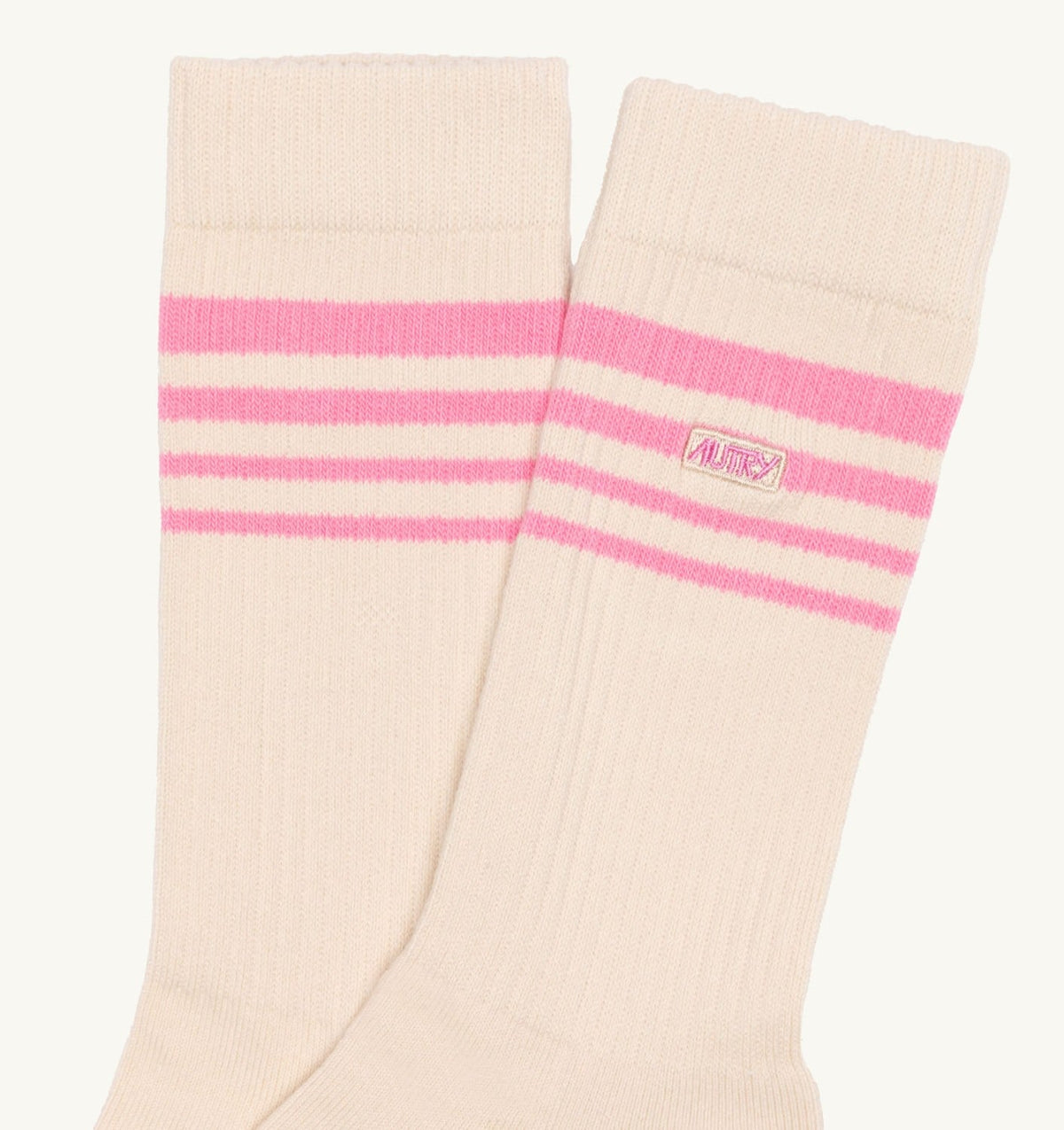 JACQUARD STRIPED SOCKS WITH LOGO UNISEX - AUTRY Essential