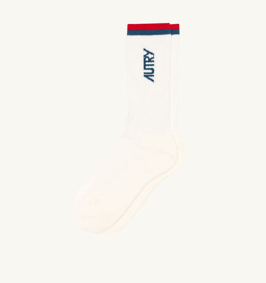 JACQUARD STRIPED SOCKS WITH LOGO UNISEX - AUTRY Value