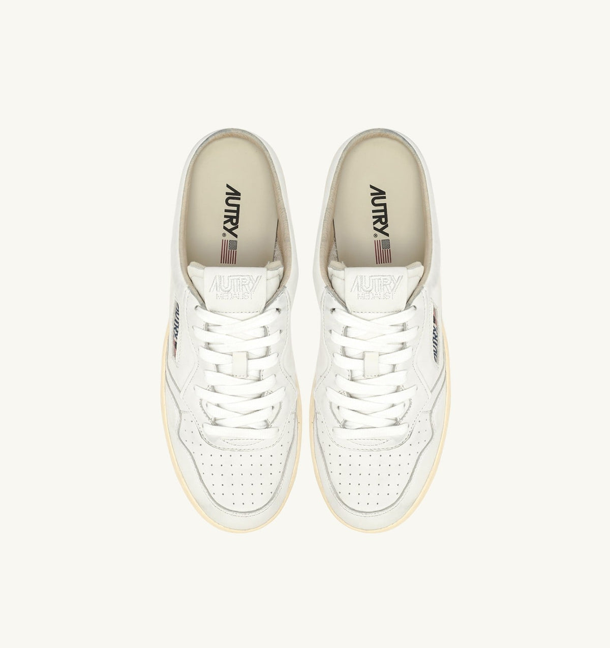 MEDALIST MULE SNEAKERS IN NAPA LEATHER COLOR WHITE - AUTRY Classic