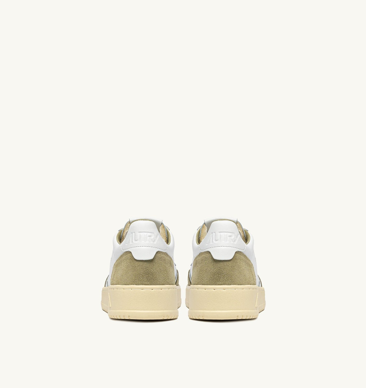 MEDALIST LOW SNEAKERS IN WHITE LEATHER AND GRAY GREEN SUEDE - AUTRY Essential