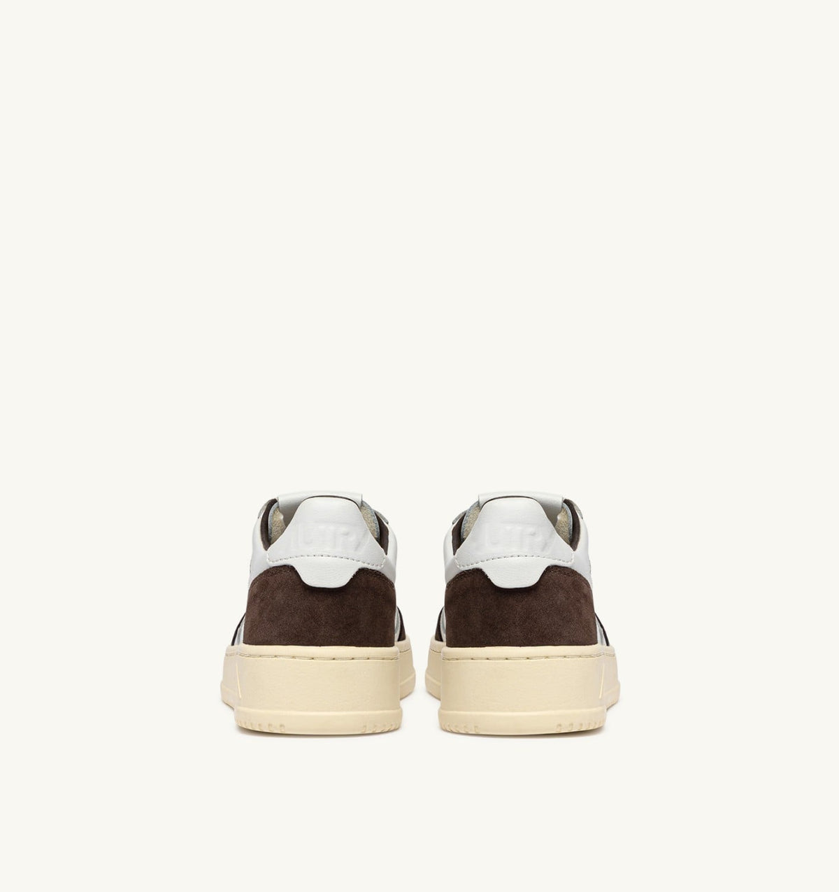 MEDALIST LOW SNEAKERS IN WHITE LEATHER AND MAHOGANY SUEDE - AUTRY Great Value